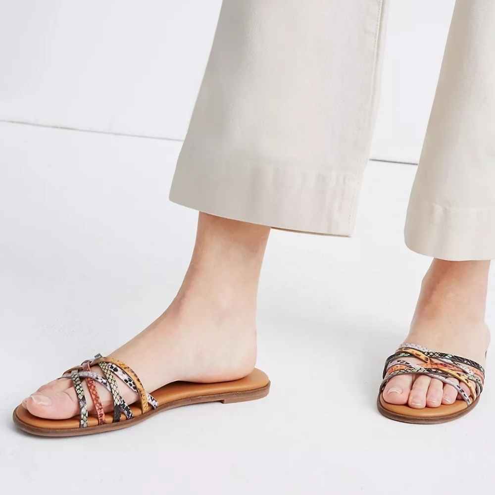 Madewell The Tracie crisscross slide sanda…